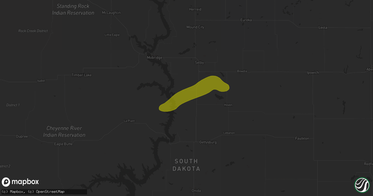 Hail map in Akaska, SD on August 13, 2025