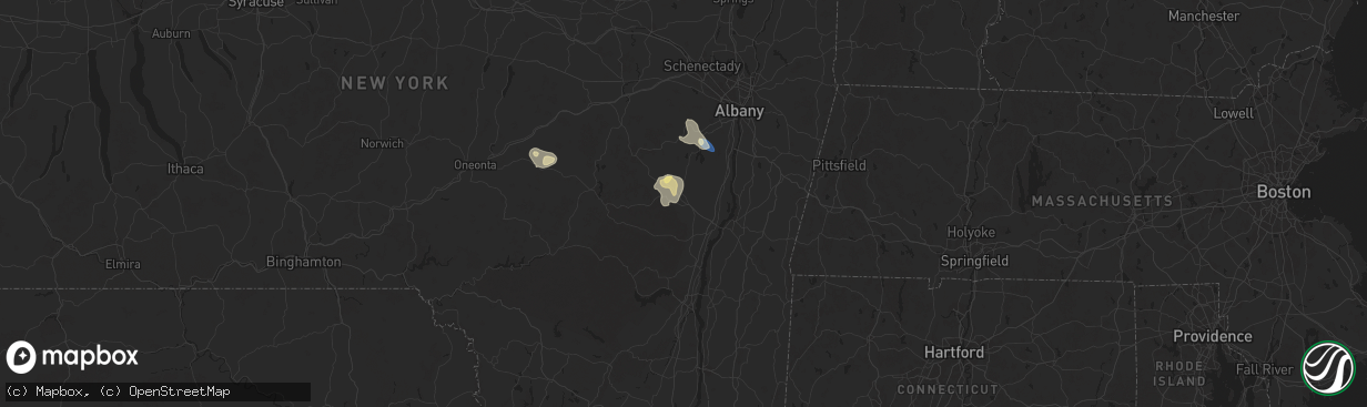 Hail map in Cairo, NY on August 13, 2025