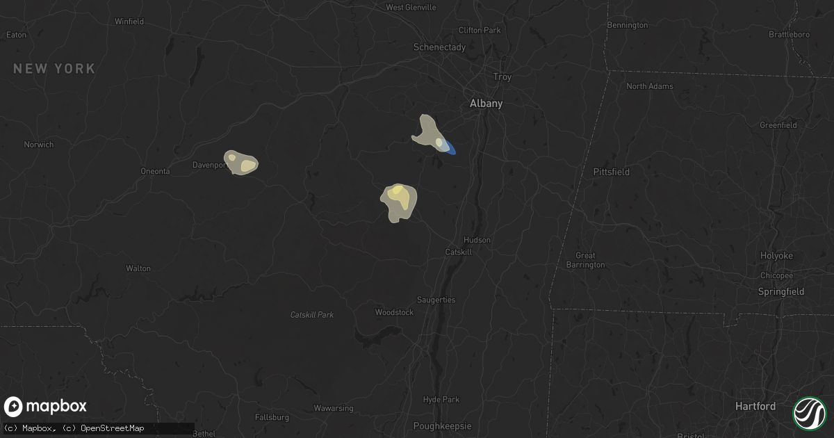 Hail map in Cairo, NY on August 13, 2025