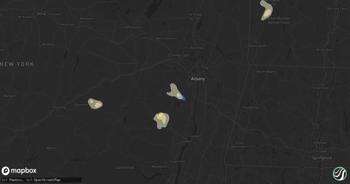 Hail map in Clarksville, NY on August 13, 2025