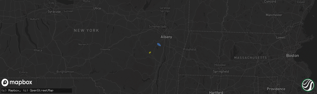 Hail map in Coeymans Hollow, NY on August 13, 2025