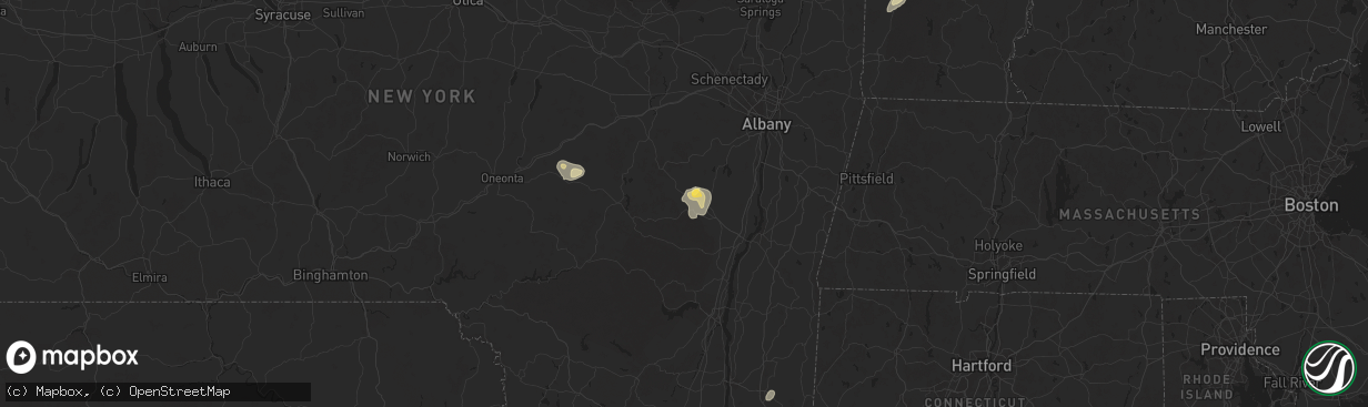 Hail map in Cornwallville, NY on August 13, 2025