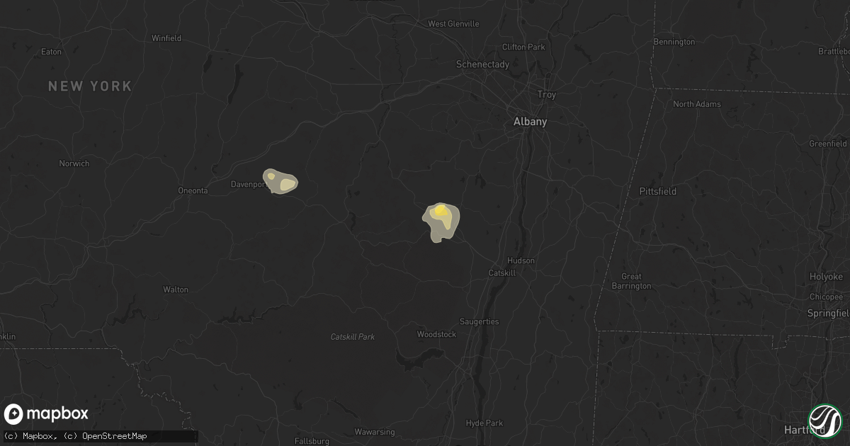 Hail map in Cornwallville, NY on August 13, 2025