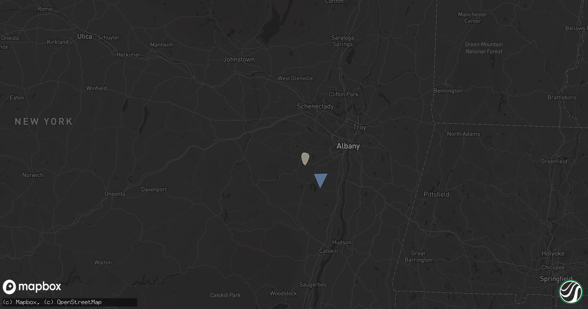 Hail map in East Berne, NY on August 13, 2025
