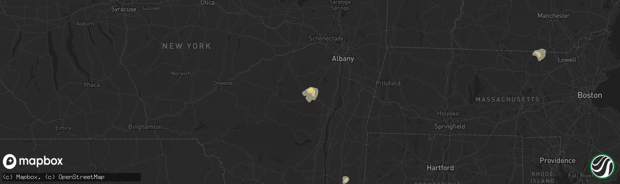 Hail map in East Durham, NY on August 13, 2025