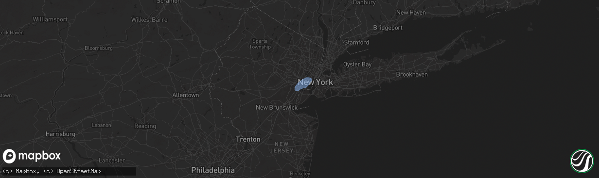 Hail map in Elizabethport, NJ on August 13, 2025