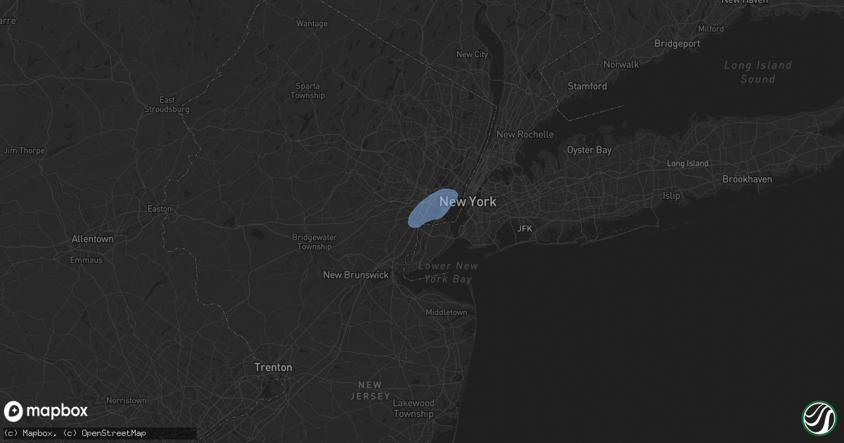 Hail map in Elizabethport, NJ on August 13, 2025