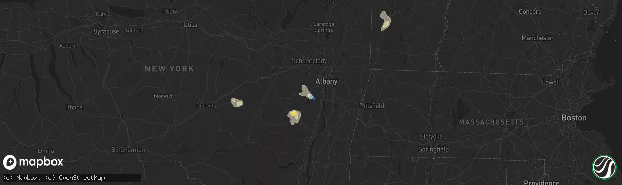 Hail map in Feura Bush, NY on August 13, 2025