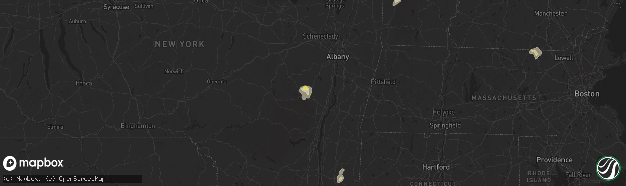 Hail map in Freehold, NY on August 13, 2025