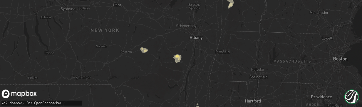 Hail map in Greenville, NY on August 13, 2025