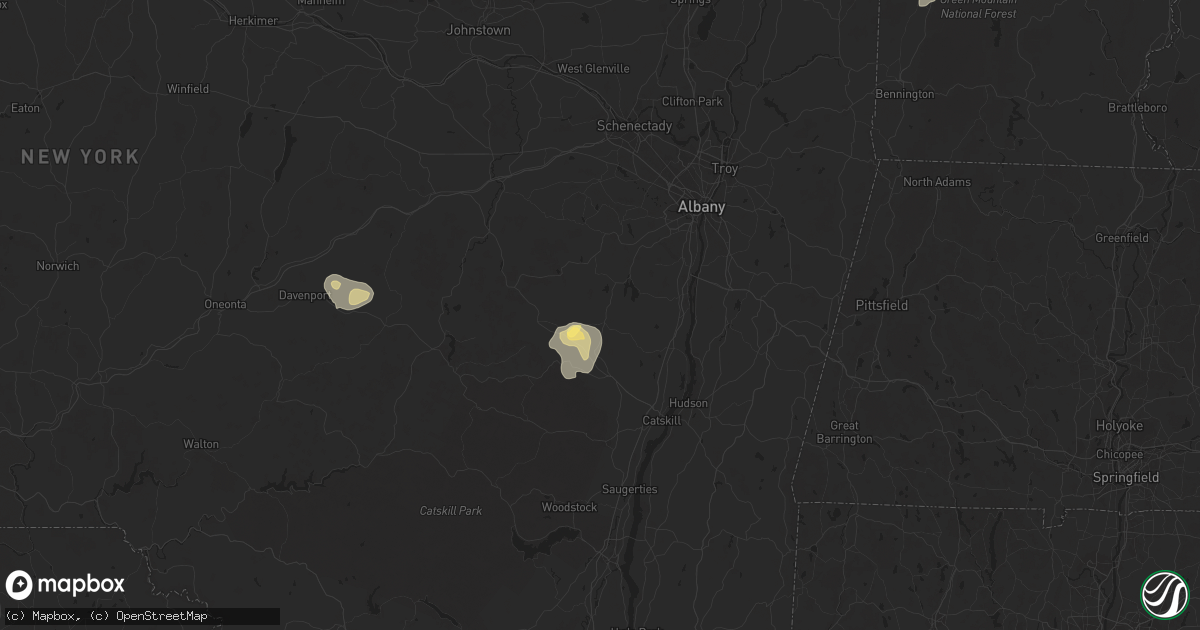 Hail map in Greenville, NY on August 13, 2025
