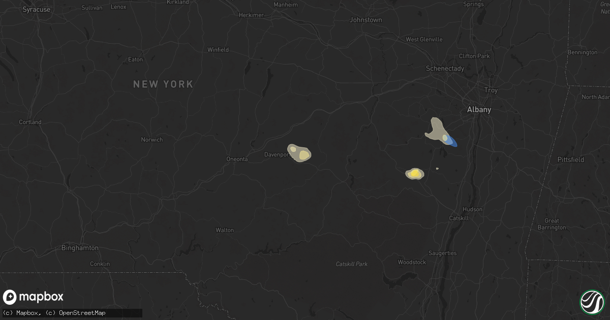 Hail map in Harpersfield, NY on August 13, 2025