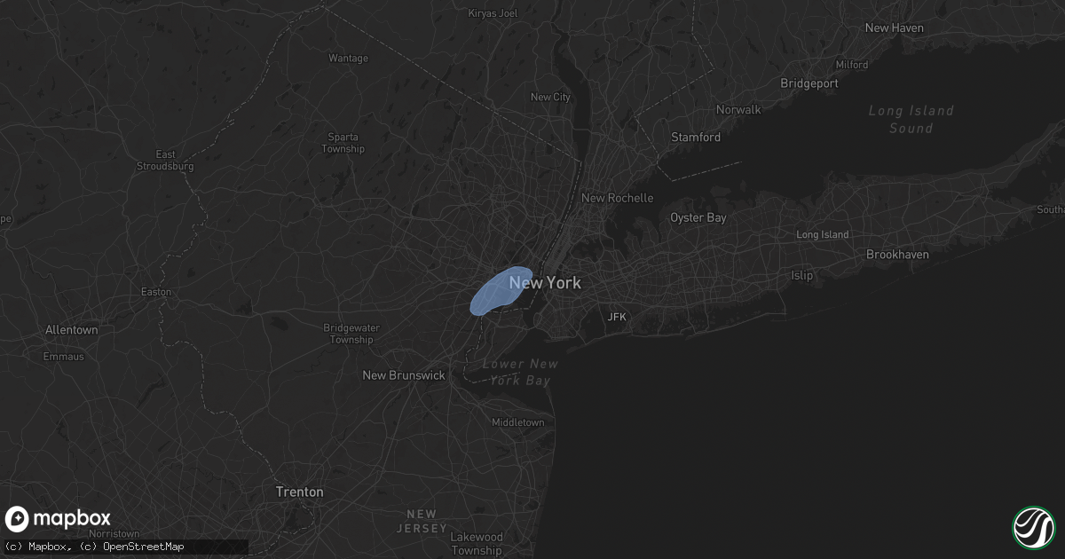 Hail map in Jersey City, NJ on August 13, 2025