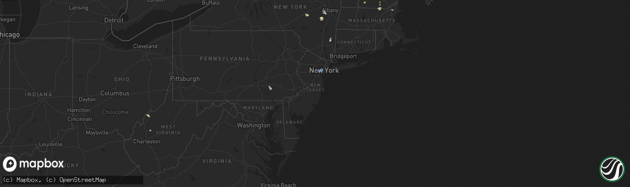 Hail map in New Jersey on August 13, 2025