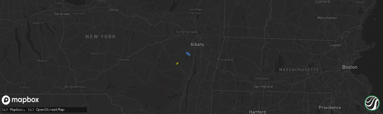 Hail map in Ravena, NY on August 13, 2025