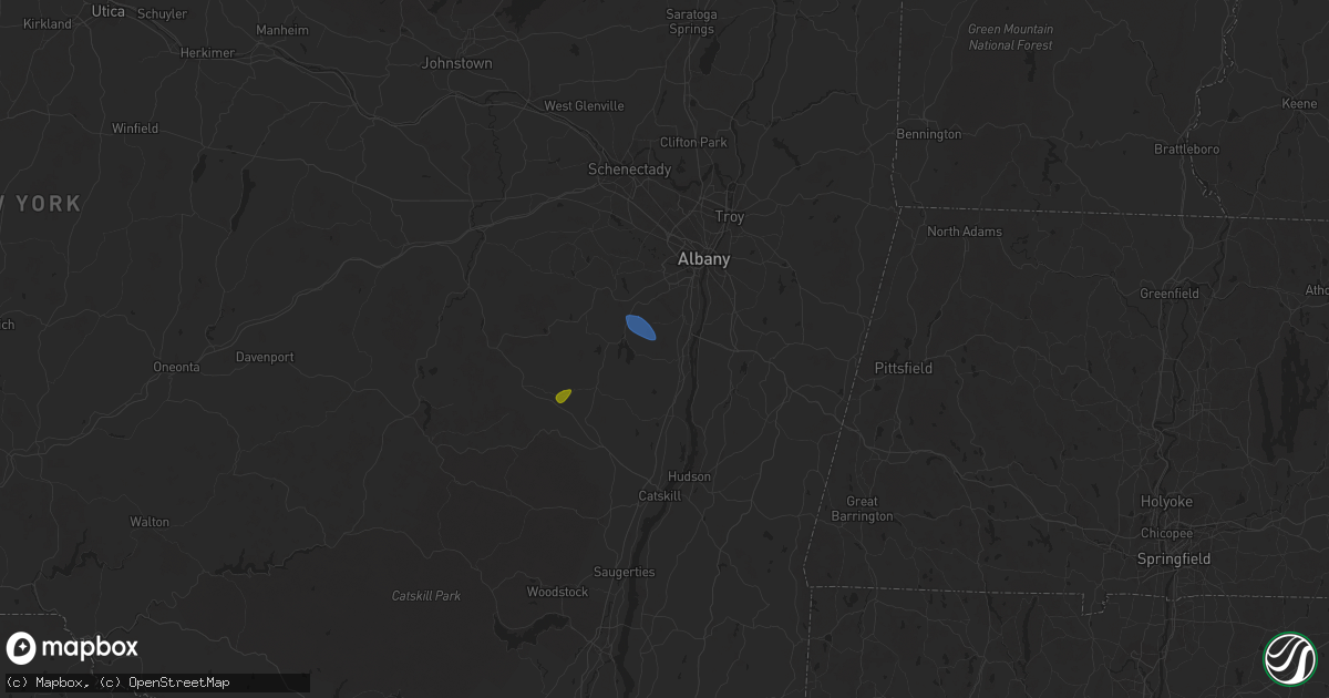 Hail map in Ravena, NY on August 13, 2025