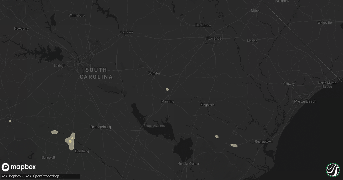 Hail map in Alcolu, SC on August 13, 2026