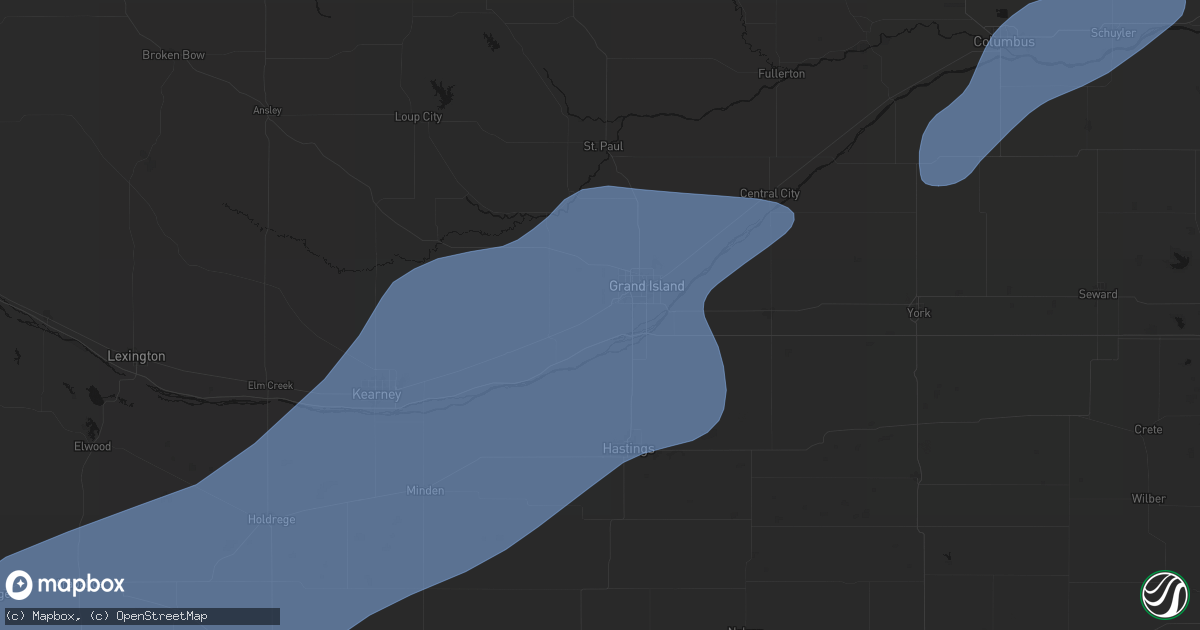 Hail map in Alda, NE on August 13, 2026
