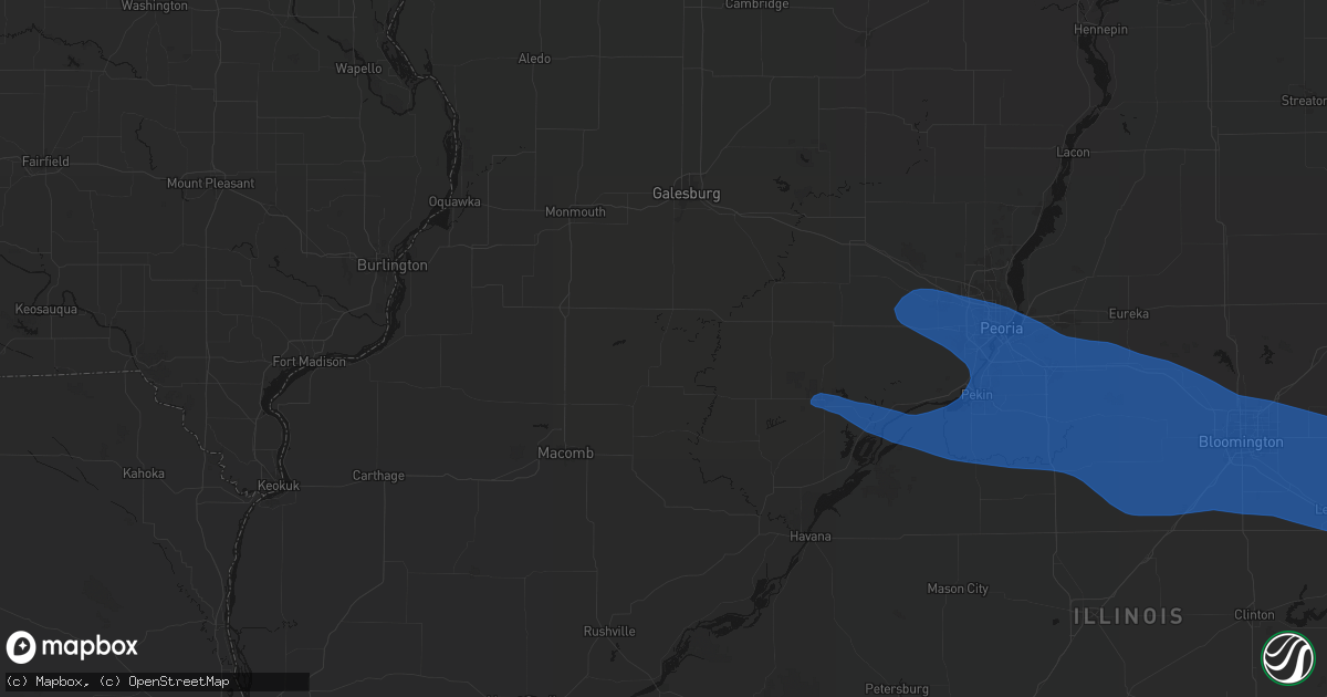 Hail map in Avon, IL on August 13, 2026