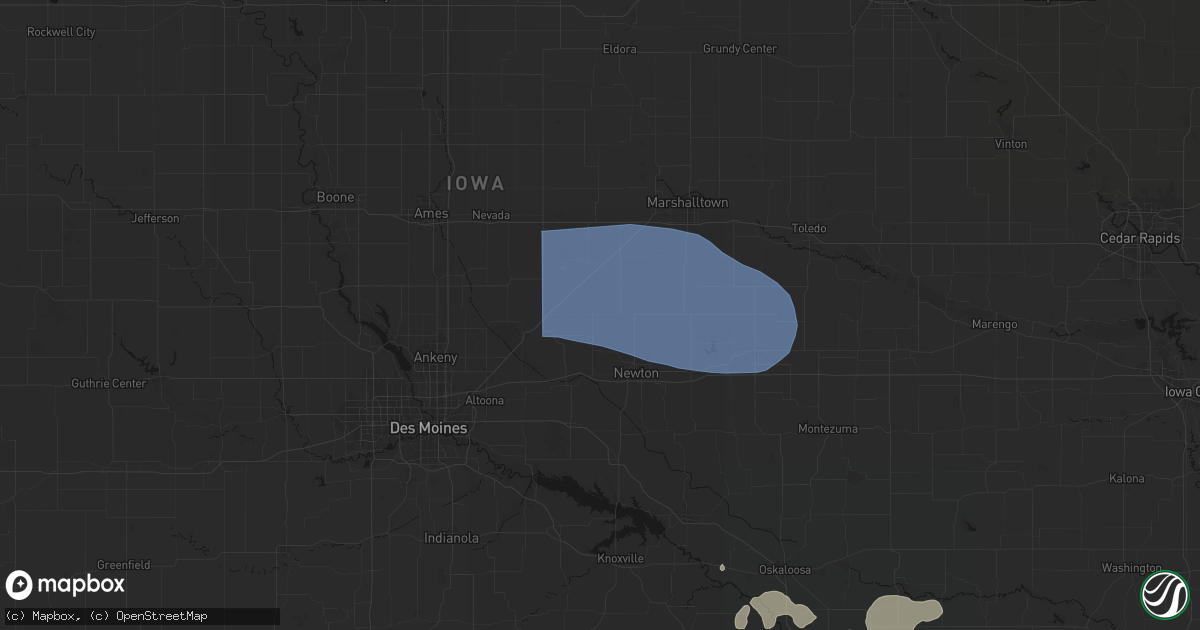 Hail map in Baxter, IA on August 13, 2026