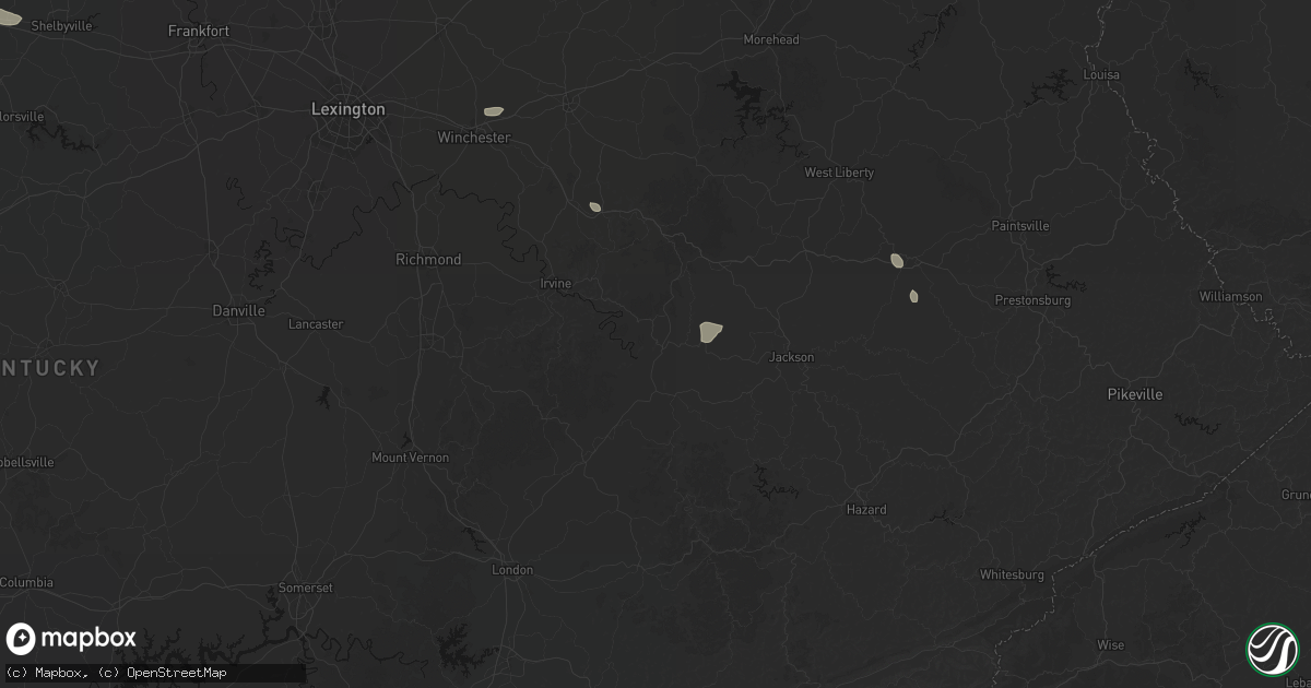 Hail map in Beattyville, KY on August 13, 2026