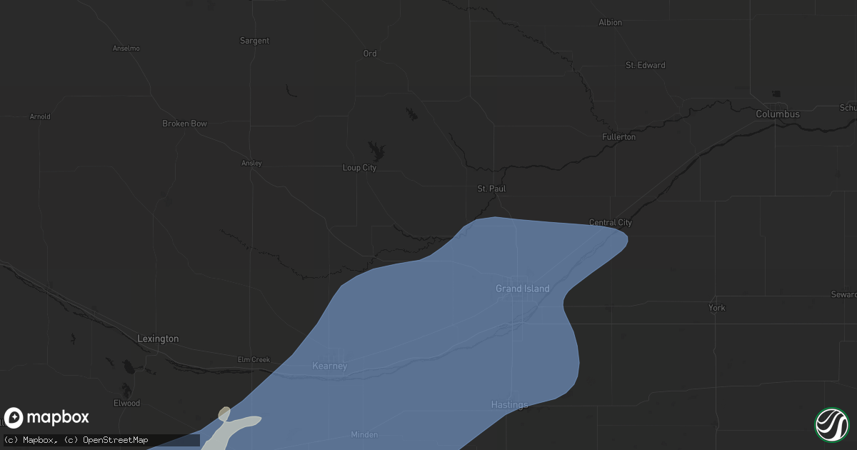 Hail map in Boelus, NE on August 13, 2026