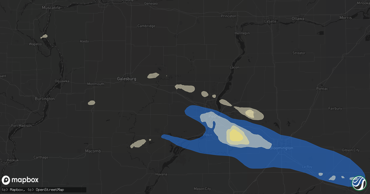 Hail map in Brimfield, IL on August 13, 2026
