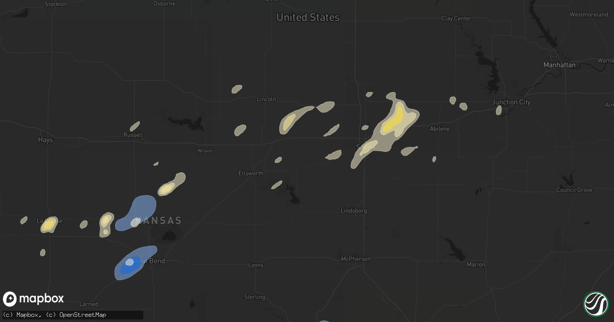 Hail map in Brookville, KS on August 13, 2026