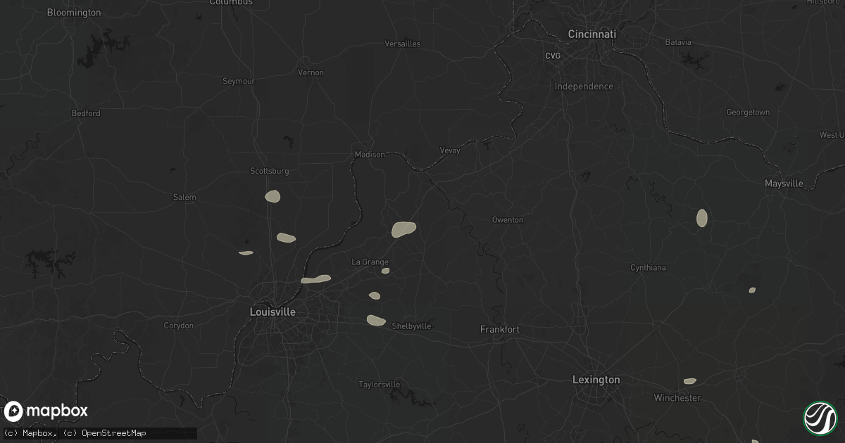 Hail map in Campbellsburg, KY on August 13, 2026