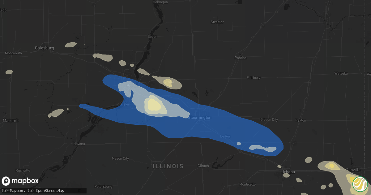 Hail map in Carlock, IL on August 13, 2026