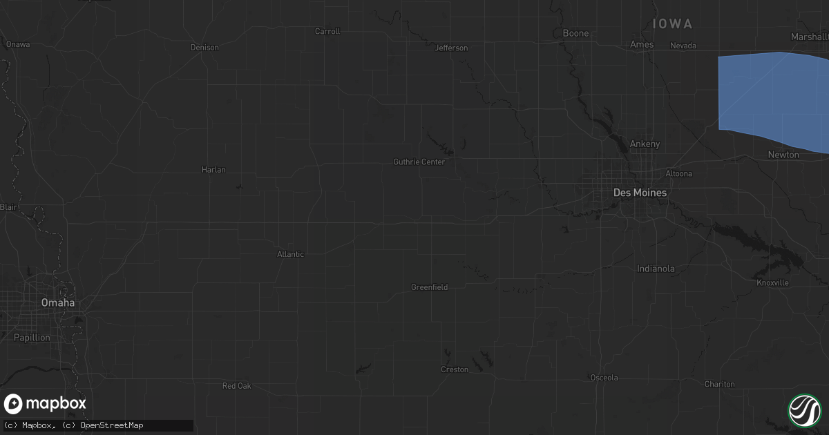 Hail map in Casey, IA on August 13, 2026