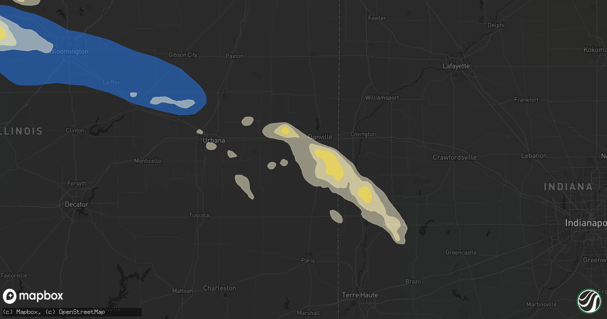 Hail map in Catlin, IL on August 13, 2026