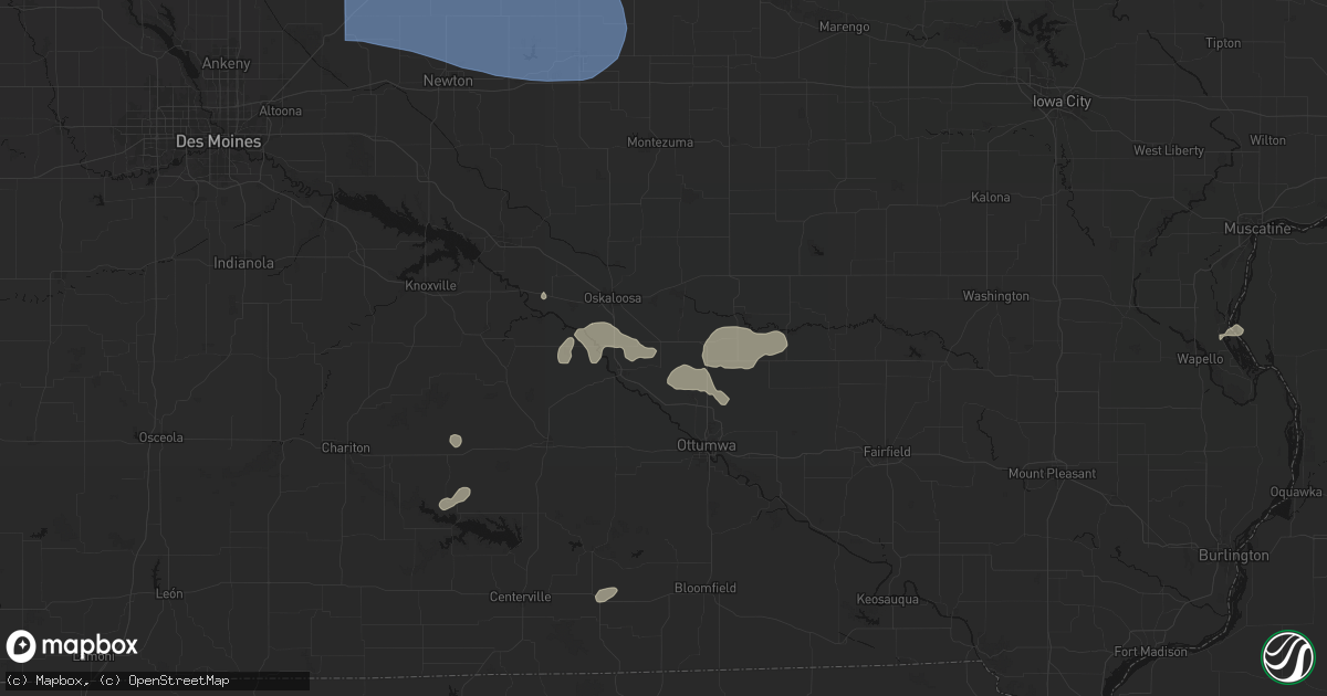 Hail map in Cedar, IA on August 13, 2026