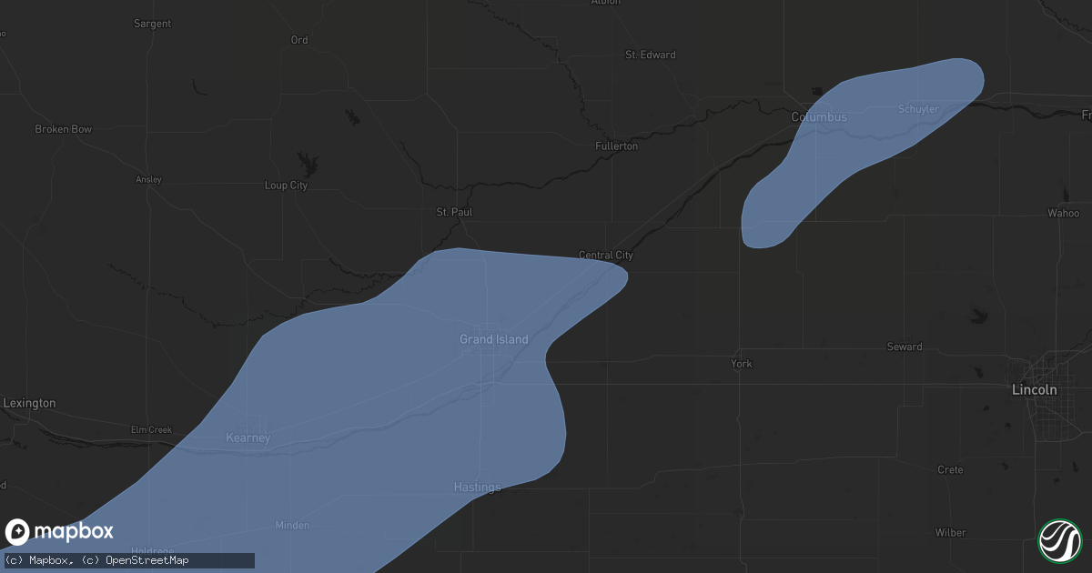 Hail map in Chapman, NE on August 13, 2026