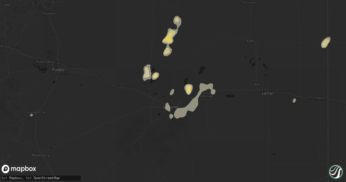 Hail map in Cheraw, CO on August 13, 2026