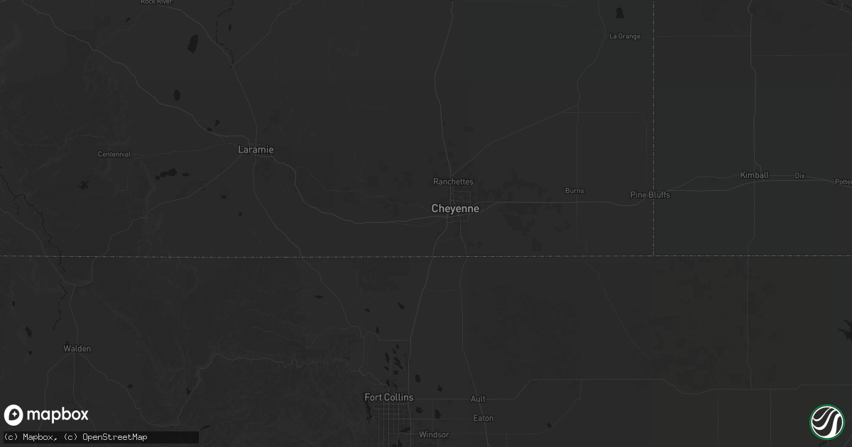 Hail map in Cheyenne, WY on August 13, 2026