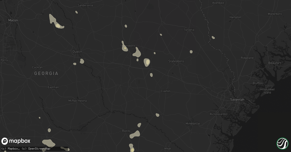 Hail map in Cobbtown, GA on August 13, 2026