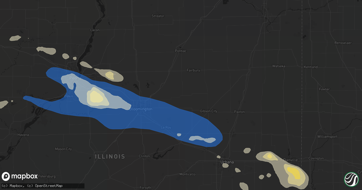 Hail map in Colfax, IL on August 13, 2026