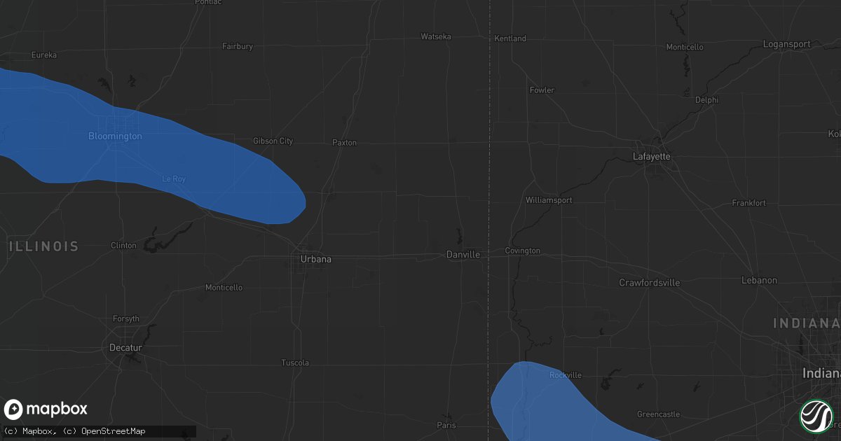 Hail map in Collison, IL on August 13, 2026