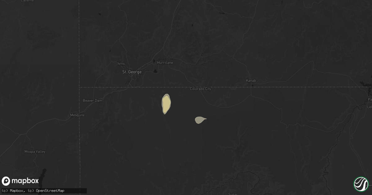 Hail map in Colorado City, AZ on August 13, 2026