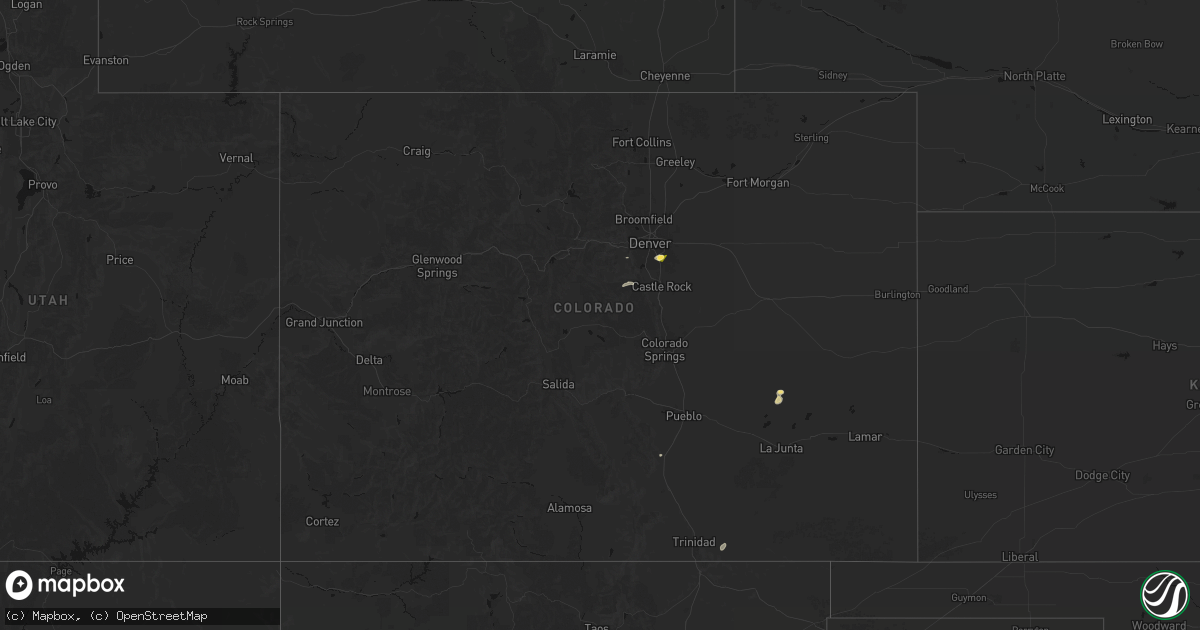 Hail map in Colorado on August 13, 2026