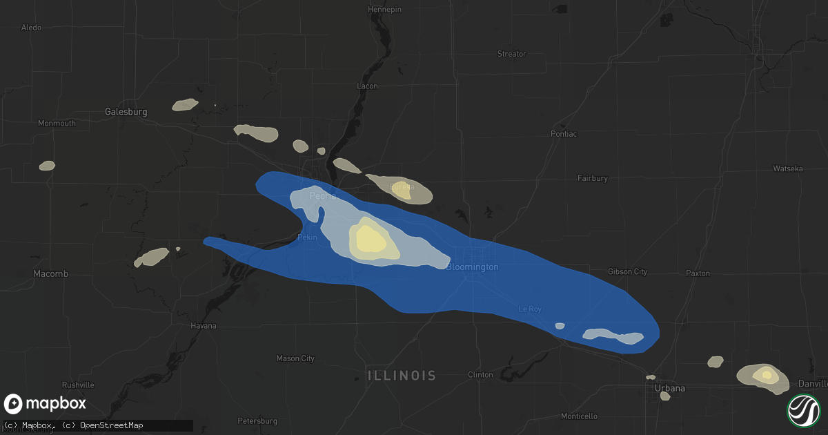 Hail map in Congerville, IL on August 13, 2026