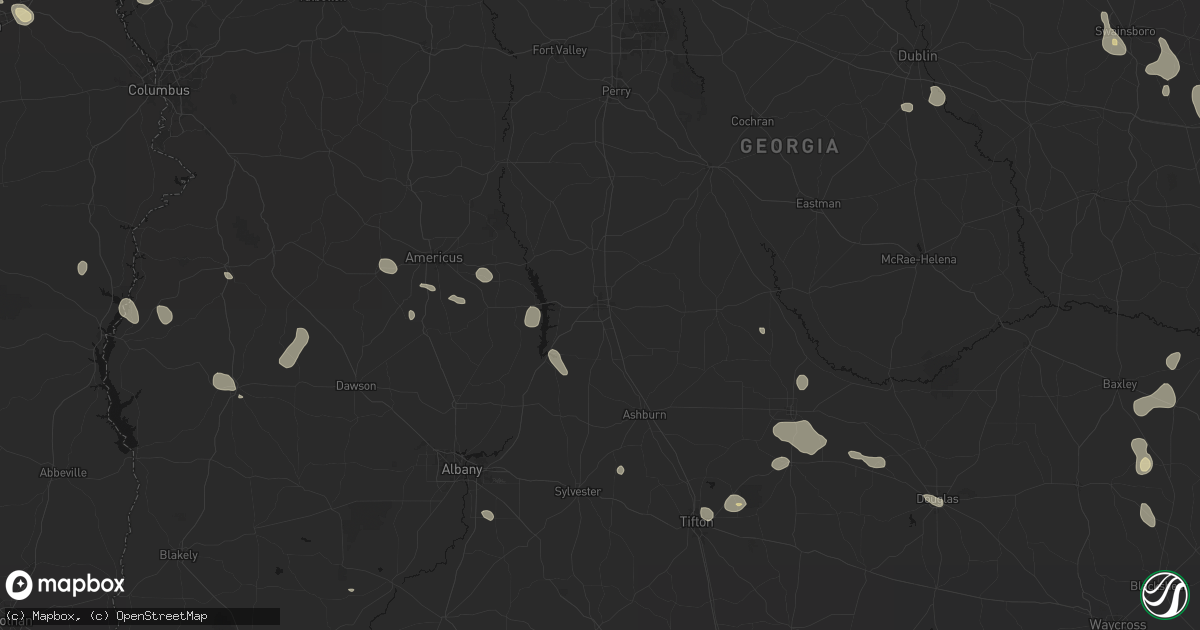 Hail map in Cordele, GA on August 13, 2026