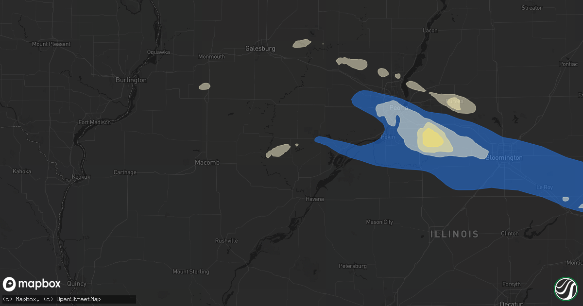 Hail map in Cuba, IL on August 13, 2026