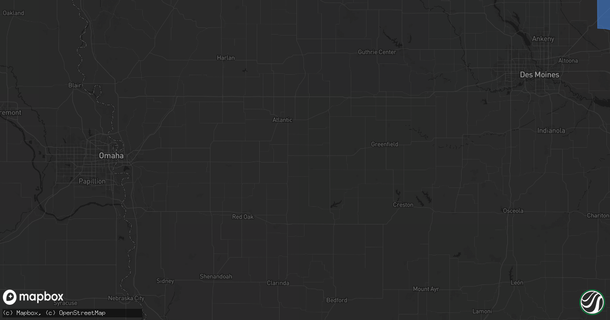 Hail map in Cumberland, IA on August 13, 2026