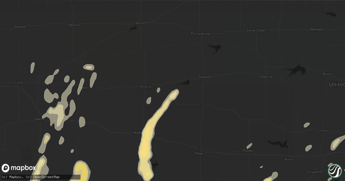 Hail map in Damar, KS on August 13, 2026
