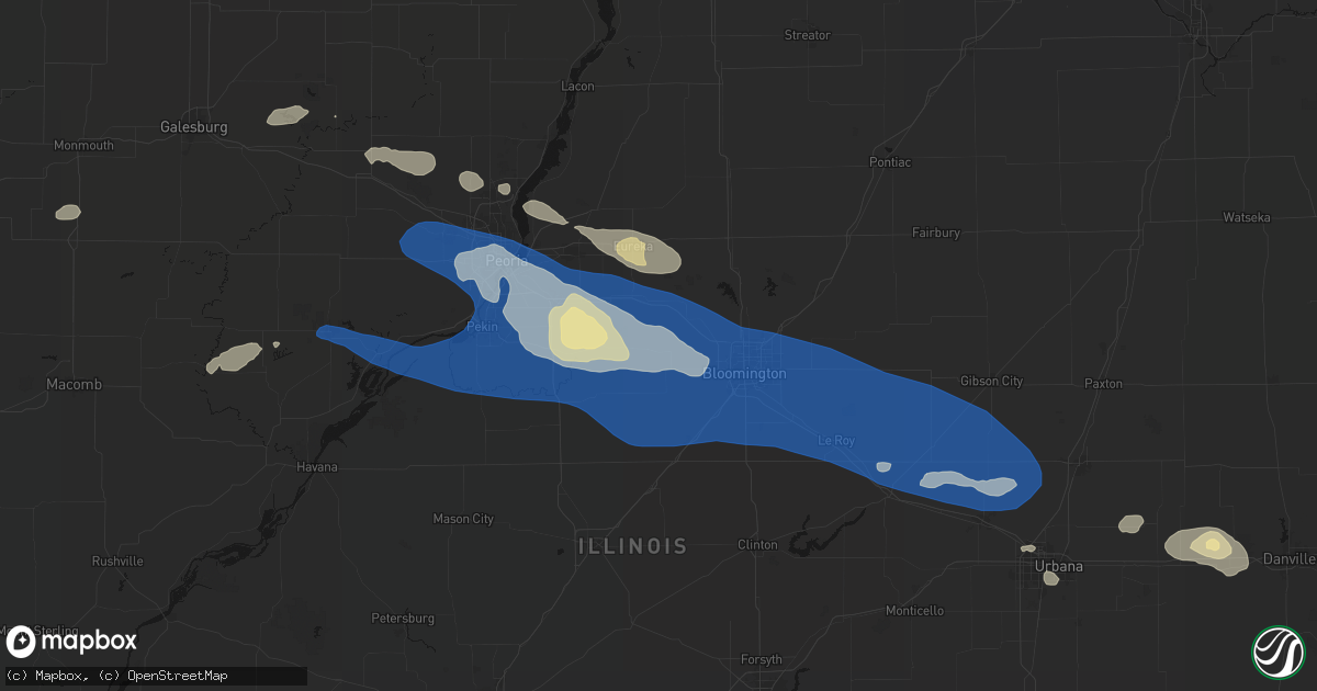 Hail map in Danvers, IL on August 13, 2026