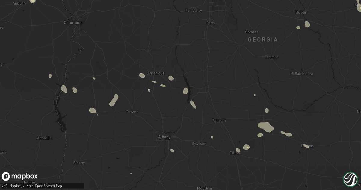 Hail map in De Soto, GA on August 13, 2026