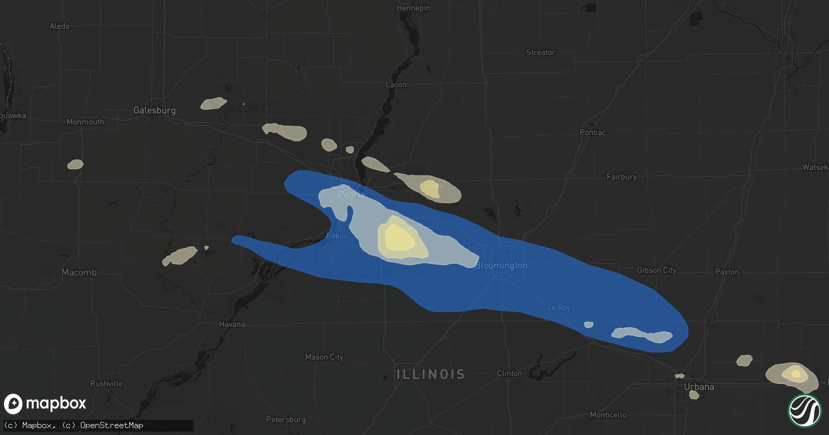 Hail map in Deer Creek, IL on August 13, 2026