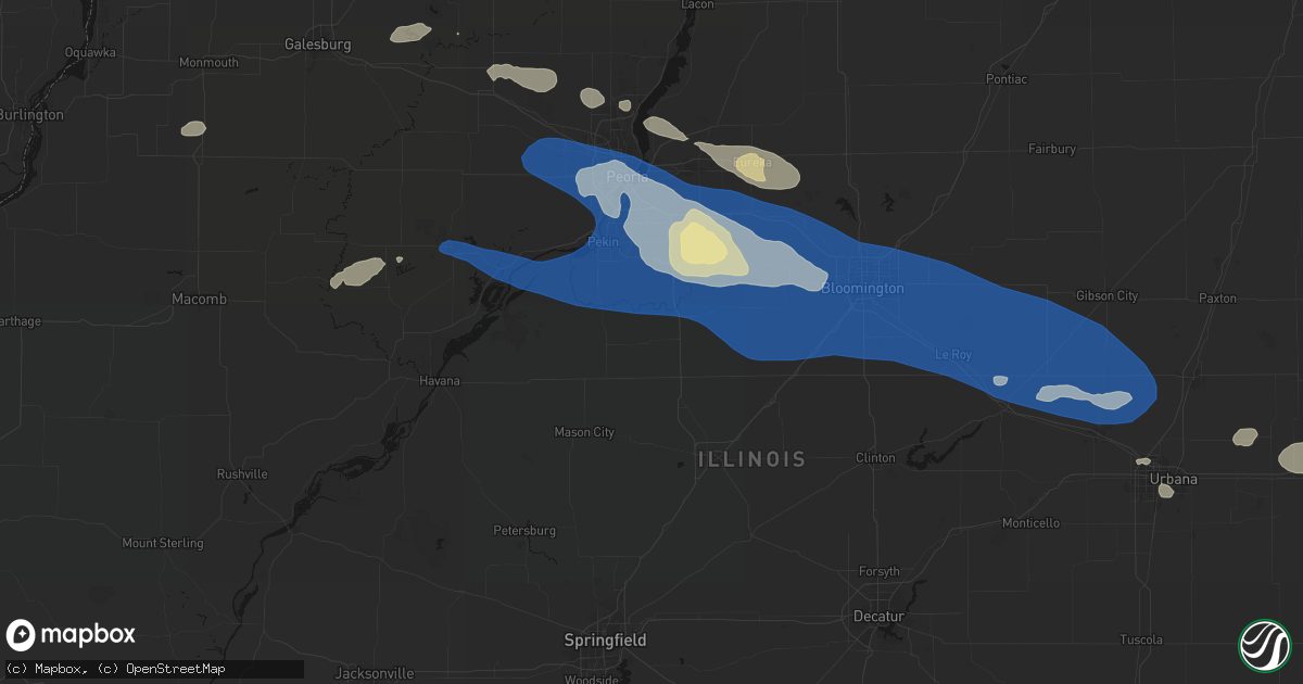 Hail map in Delavan, IL on August 13, 2026